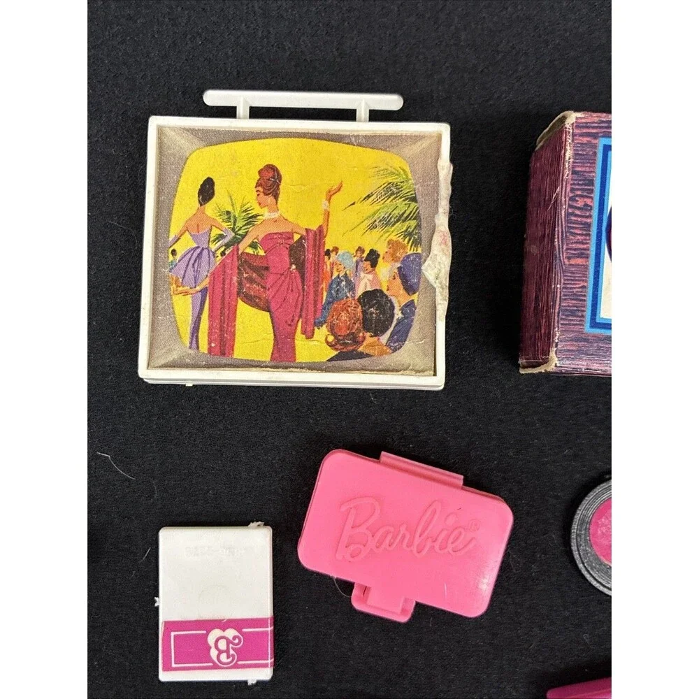 Barbie Doll House Accessories Vtg to Modern Lot Tammy Tressy Book Record TV Dish